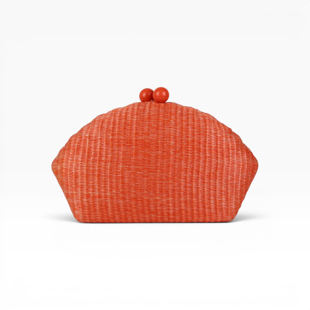 Bolsa de Festa Clutch Palha Laranja