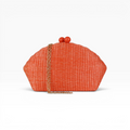Bolsa de Festa Clutch Palha Laranja