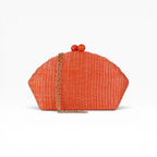 Bolsa de Festa Clutch Palha Laranja