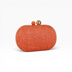 Bolsa de Festa Clutch Oval Palha Laranja