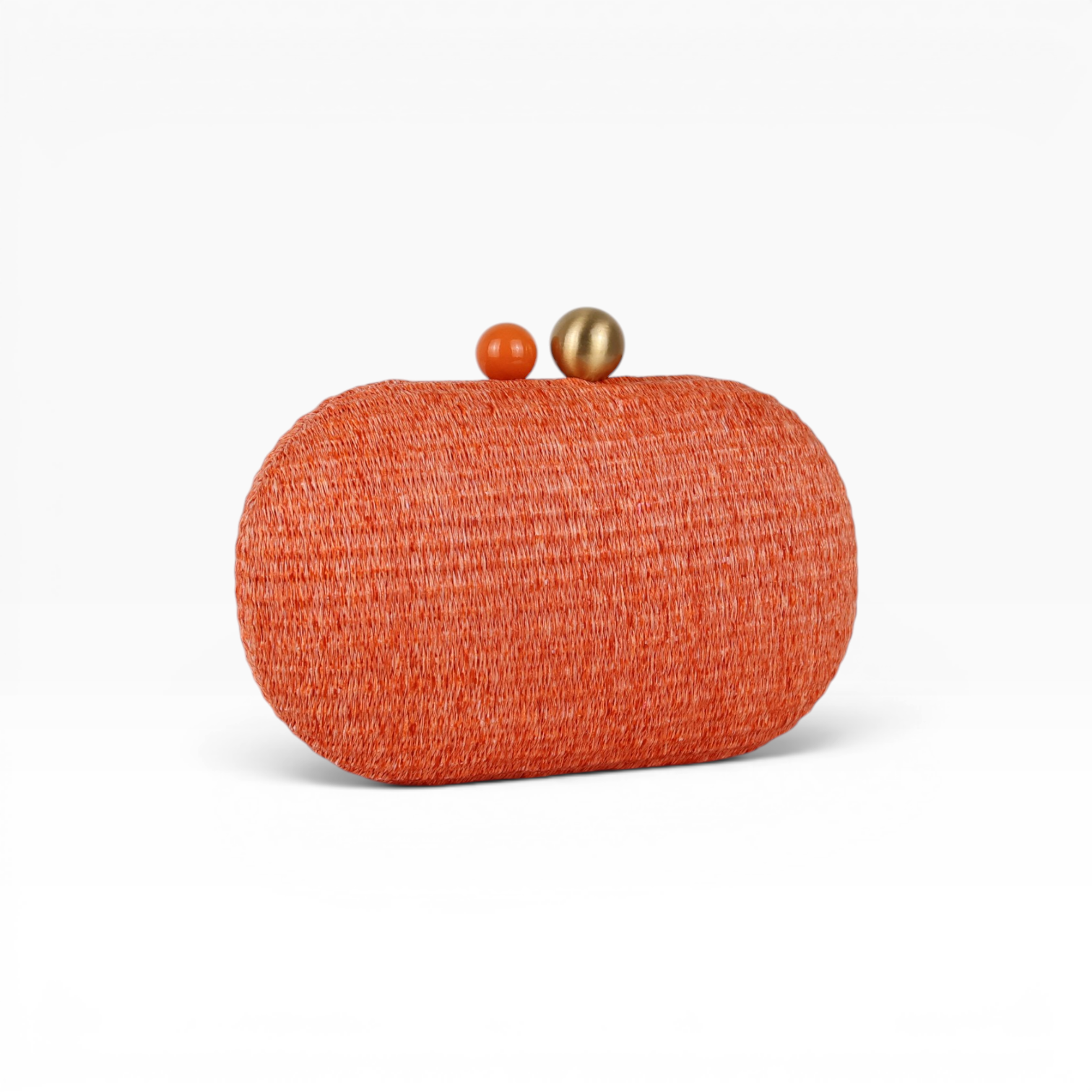 Bolsa de Festa Clutch Oval Palha Laranja