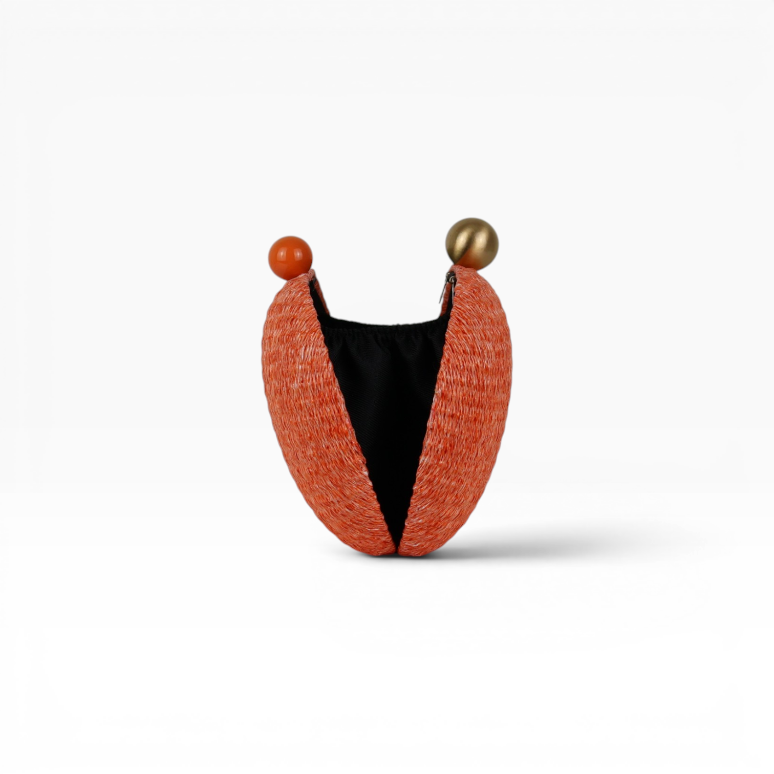 Bolsa de Festa Clutch Oval Palha Laranja