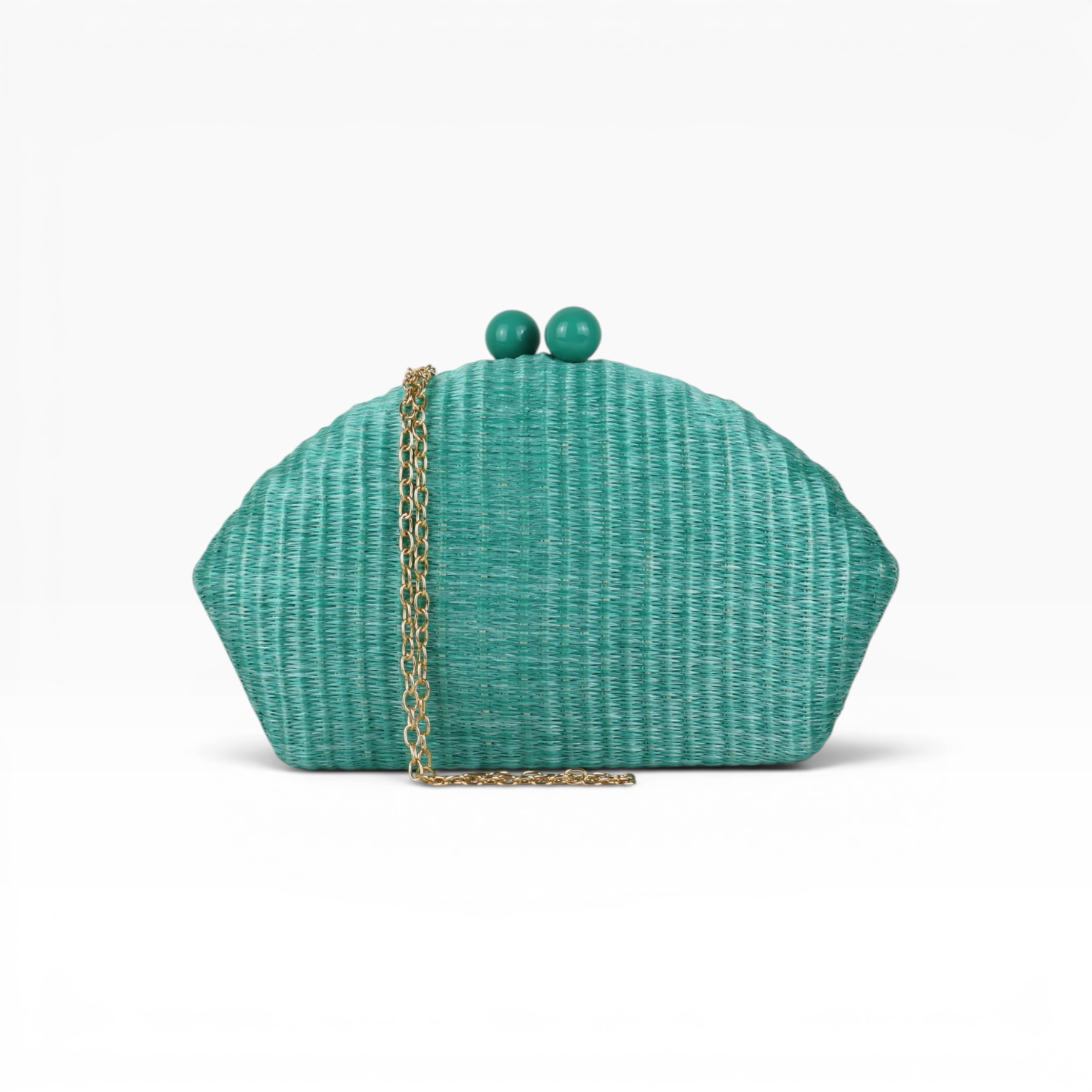 Bolsa de Festa Clutch Palha Turquesa