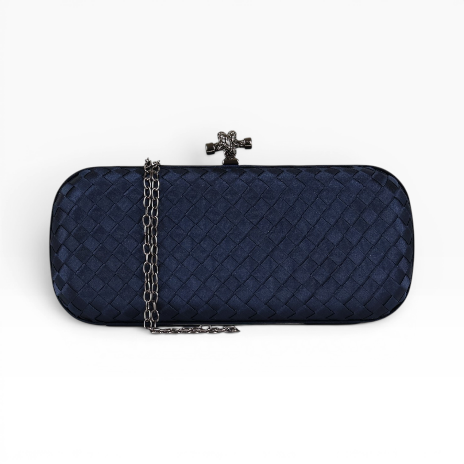 Clutch Tressê Cetim Inspired Grande Azul Marinho
