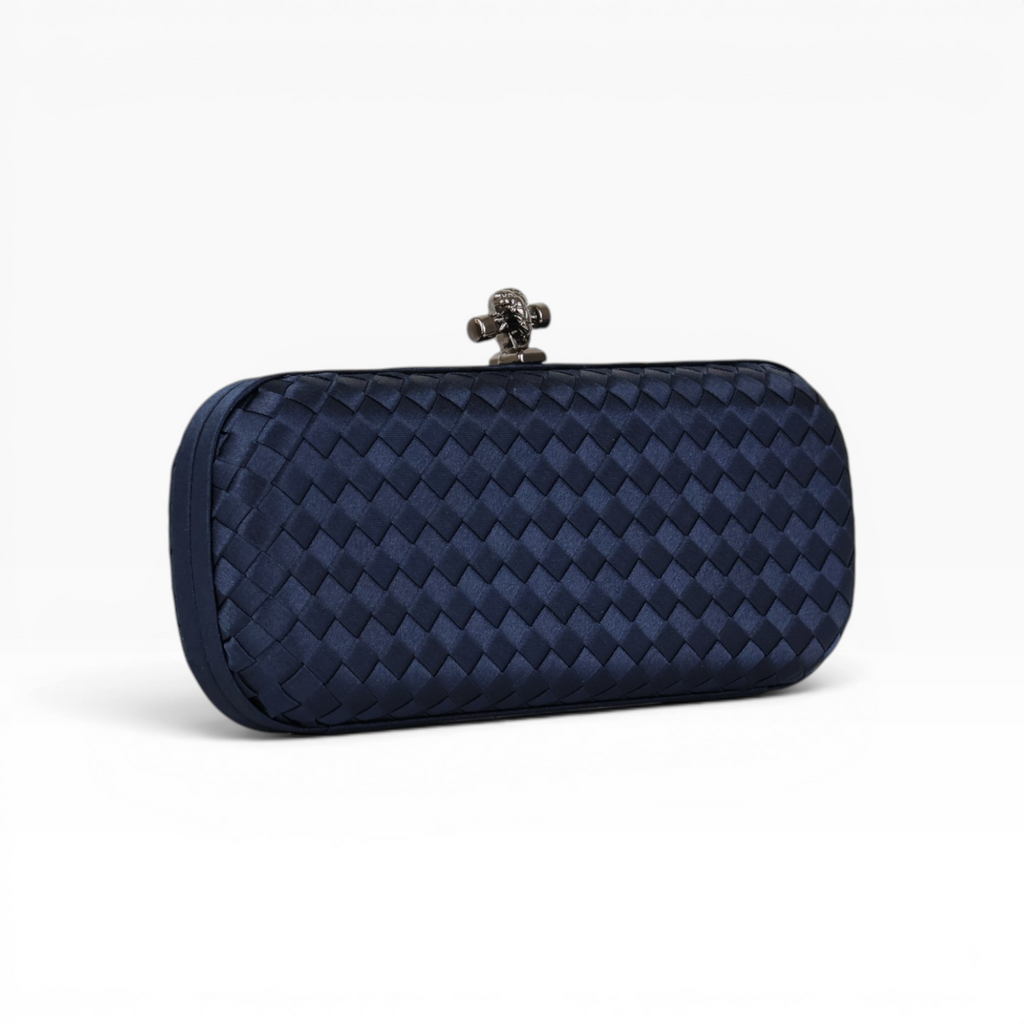 Clutch Tressê Cetim Inspired Grande Azul Marinho