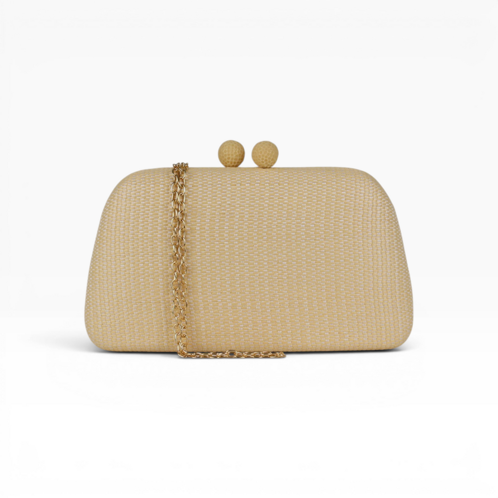 Bolsa Clutch Festa Palha Bege Claro