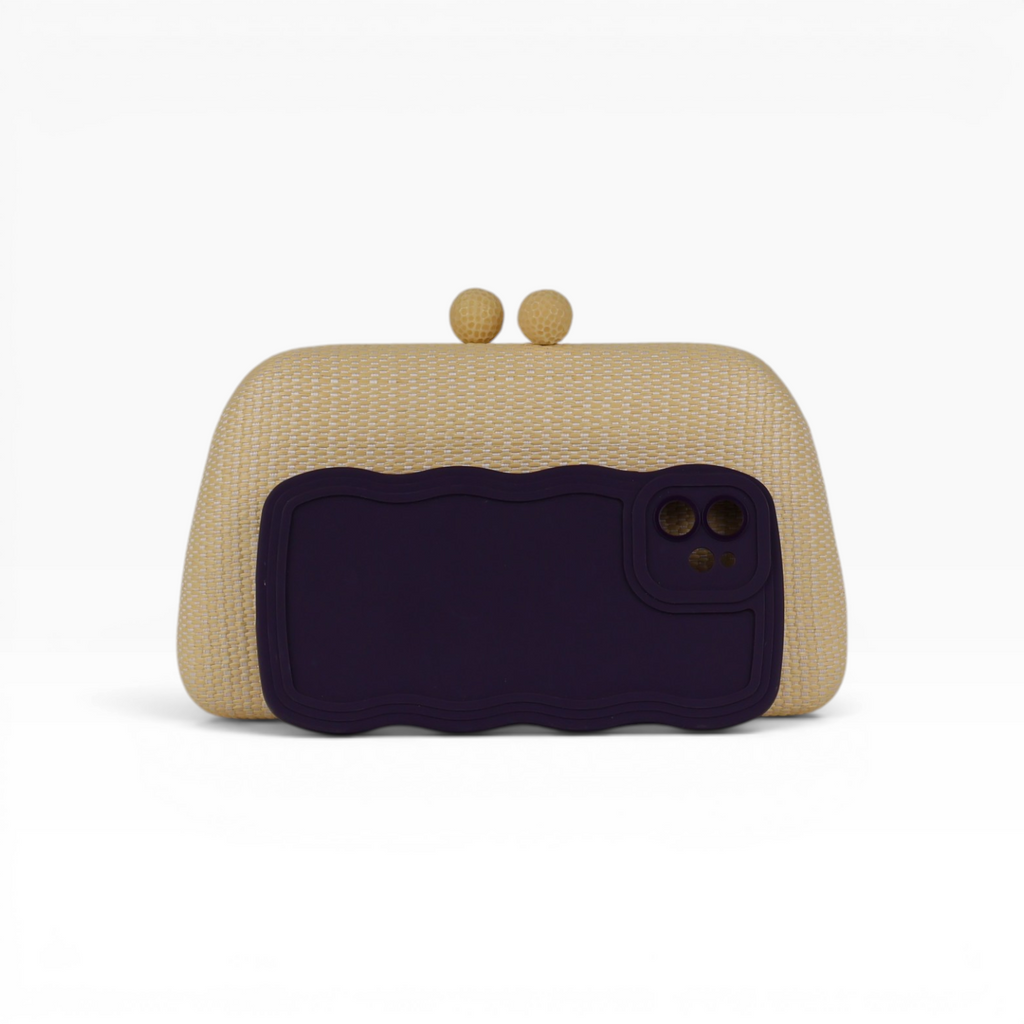 Bolsa Clutch Festa Palha Bege Claro
