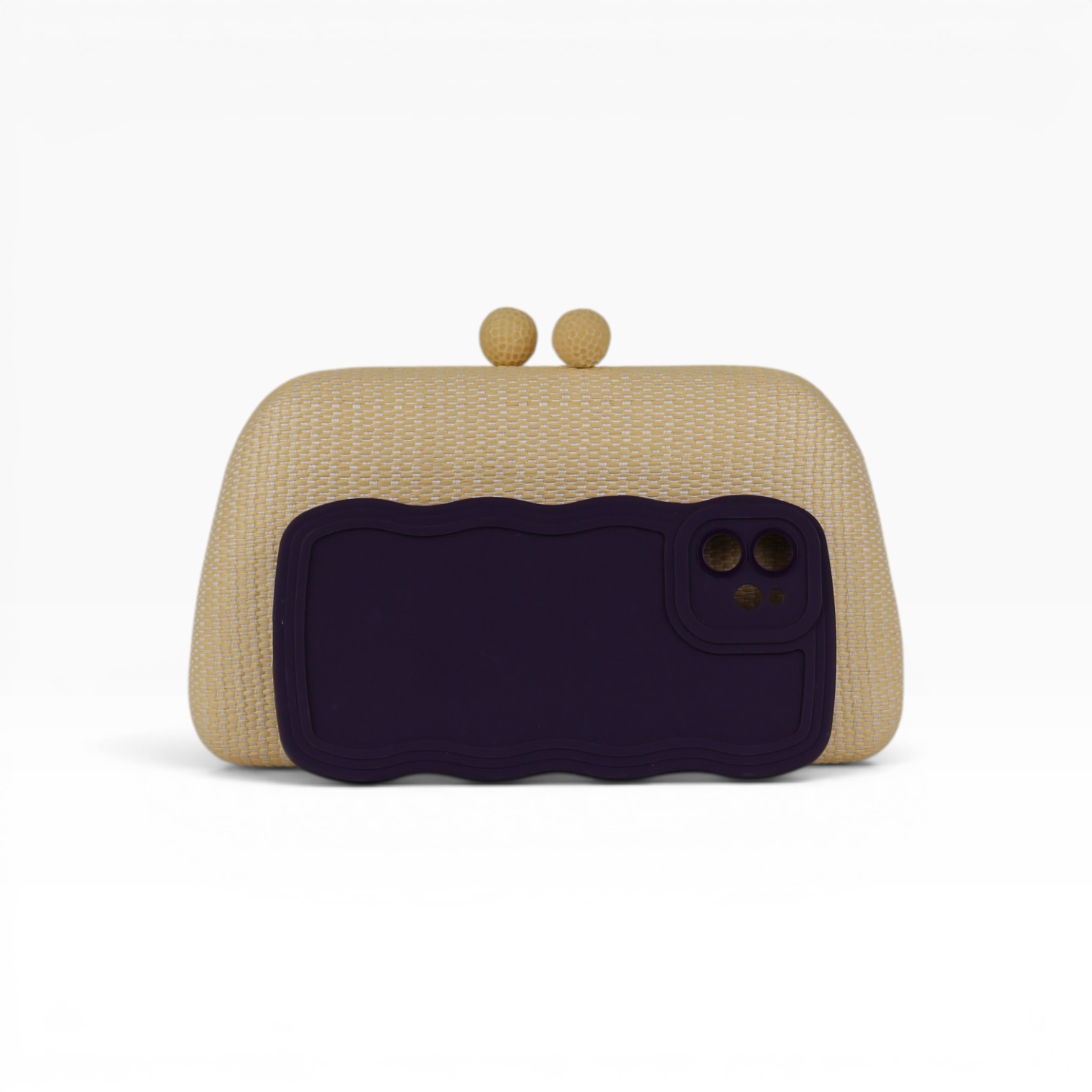 Bolsa Clutch Festa Palha Bege Claro