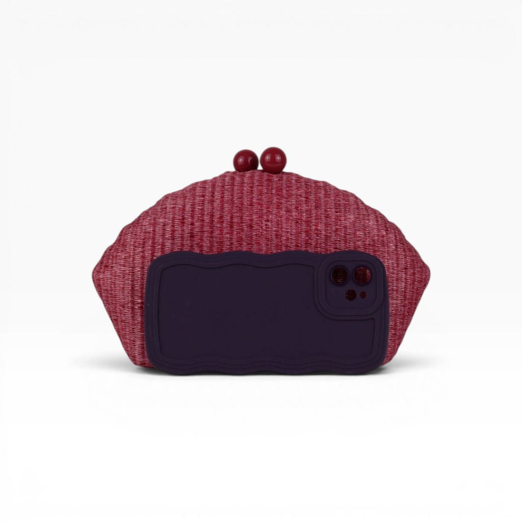 Bolsa de Festa Clutch Palha Marsala