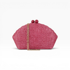 Bolsa de Festa Clutch Palha Marsala