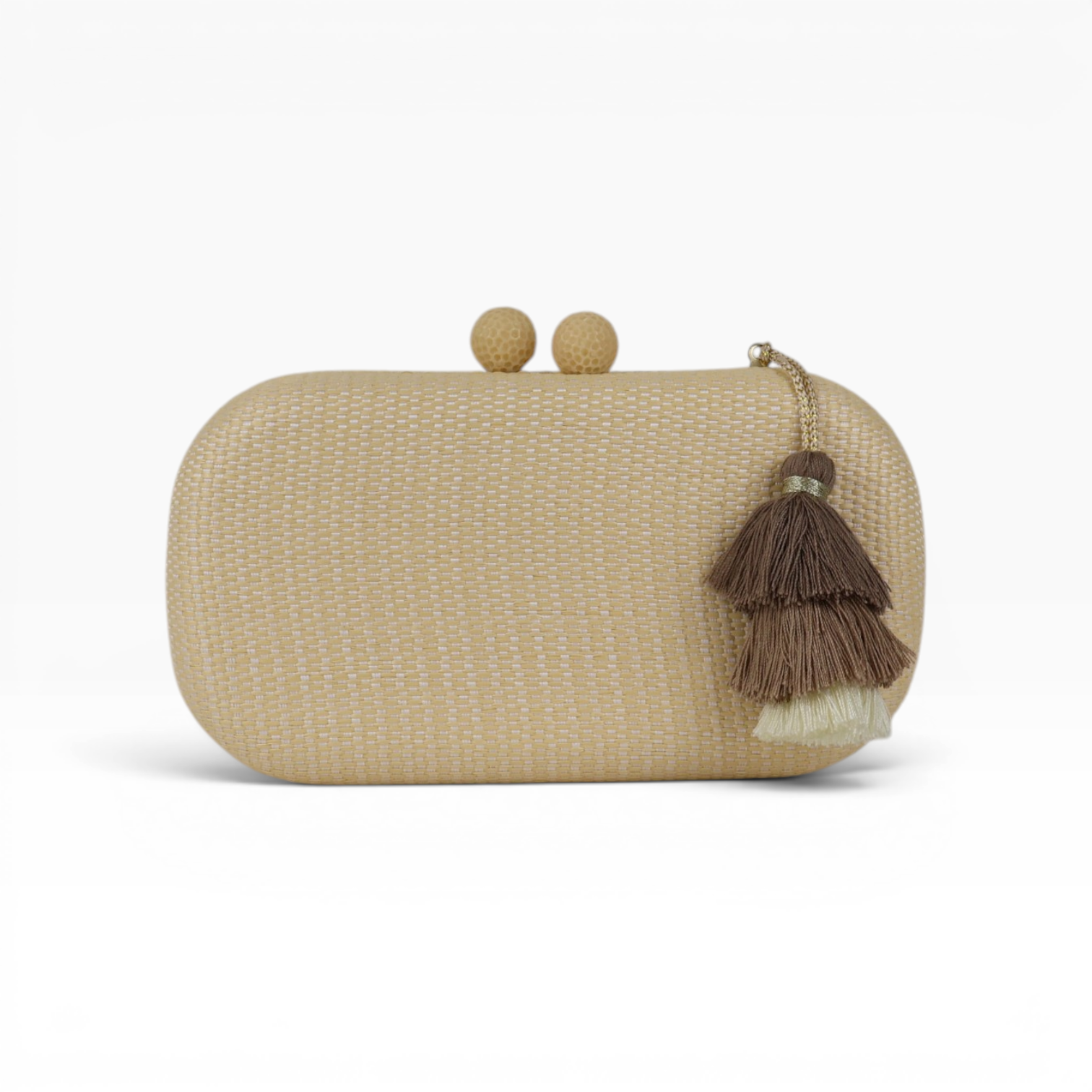 Bolsa Clutch Festa Palha Bege