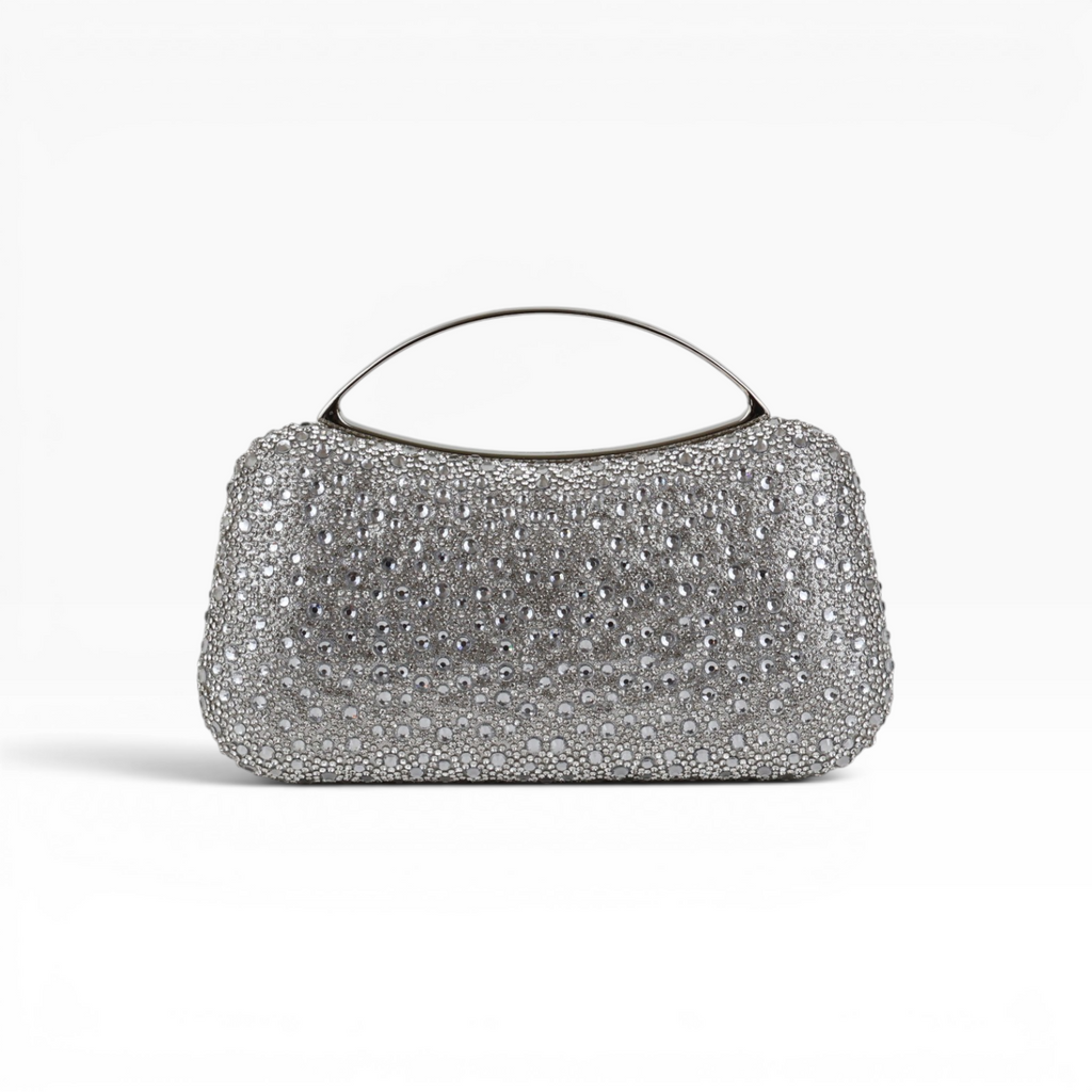 Bolsa de Mão Clutch Vidrilhos Prateada