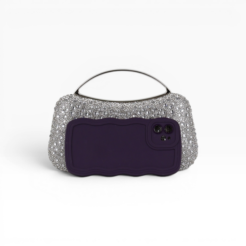 Bolsa de Mão Clutch Vidrilhos Prateada