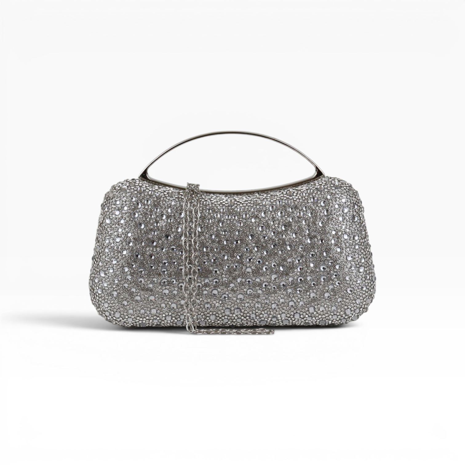 Bolsa de Mão Clutch Vidrilhos Prateada