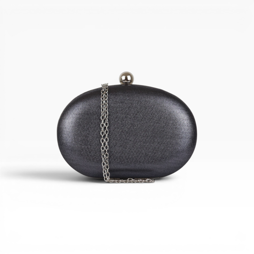 Bolsa Clutch Festa Oval Cinza Escuro