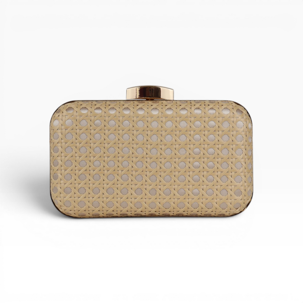 Bolsa Clutch Festa Palha da Índia Bege