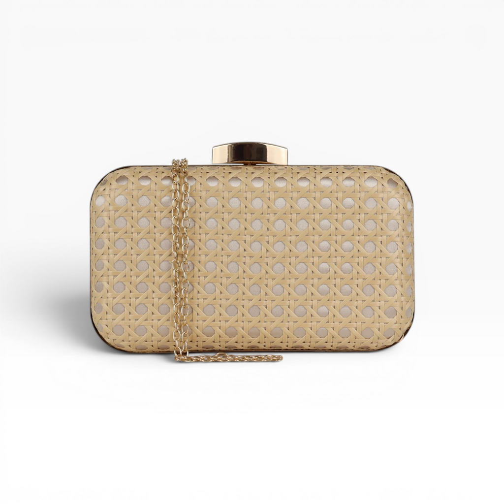 Bolsa Clutch Festa Palha da Índia Bege
