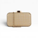 Bolsa Clutch Festa Palha da Índia Bege