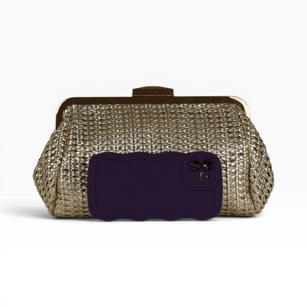Bolsa Pouch Trama Dourada