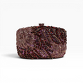 Bolsa Festa Clutch Pedraria Strass Roxa