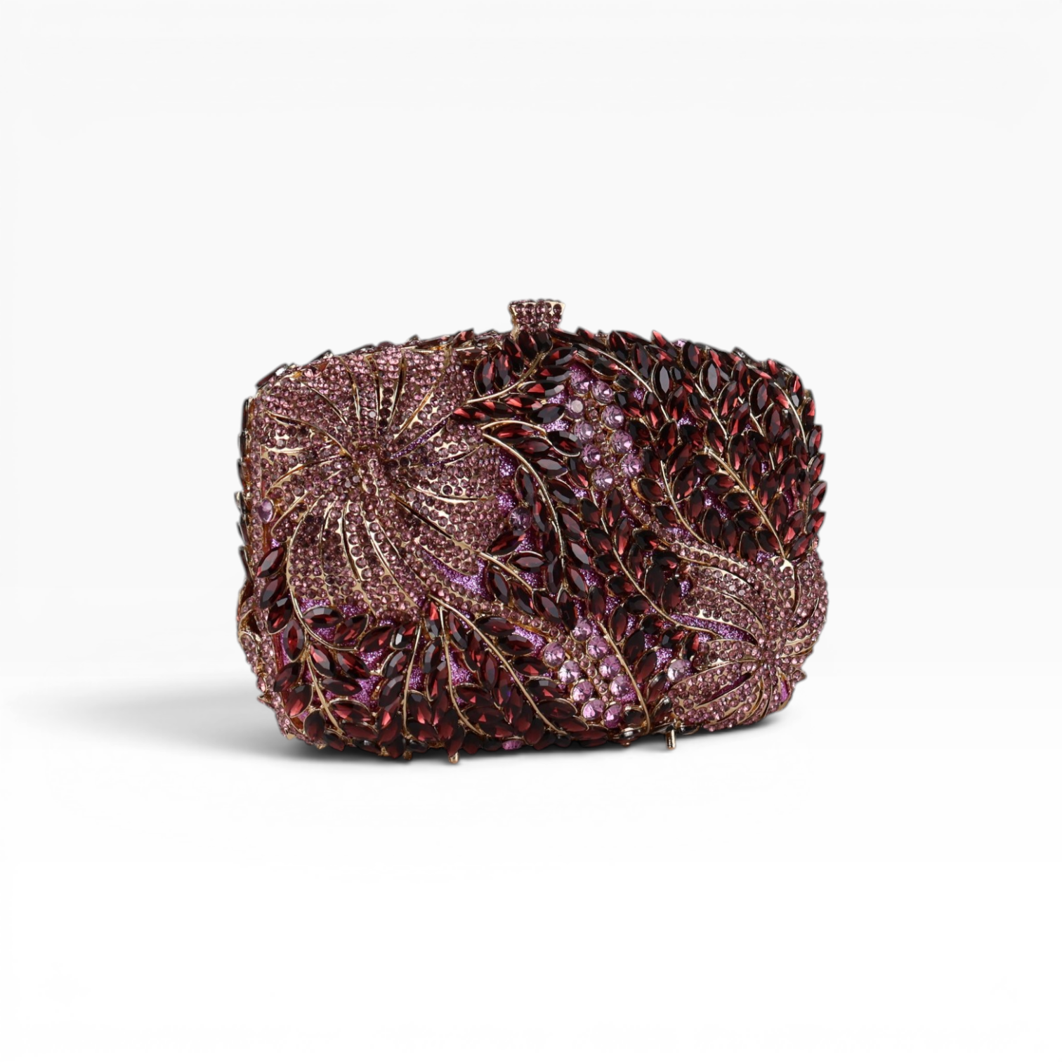 Bolsa Festa Clutch Pedraria Strass Roxa
