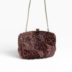 Bolsa Festa Clutch Pedraria Strass Roxa