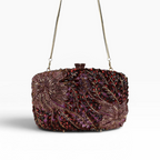 Bolsa Festa Clutch Pedraria Strass Roxa