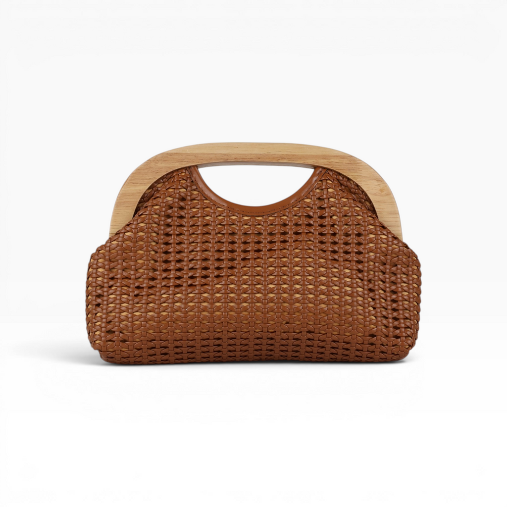 Bolsa de Mão Pouch Trama Marrom Escuro