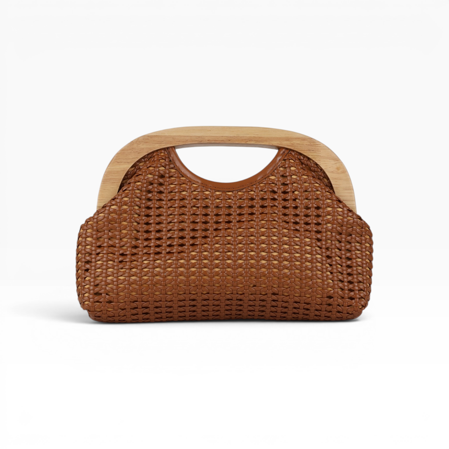 Bolsa de Mão Pouch Trama Marrom Escuro