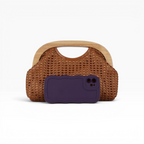 Bolsa de Mão Pouch Trama Marrom Escuro