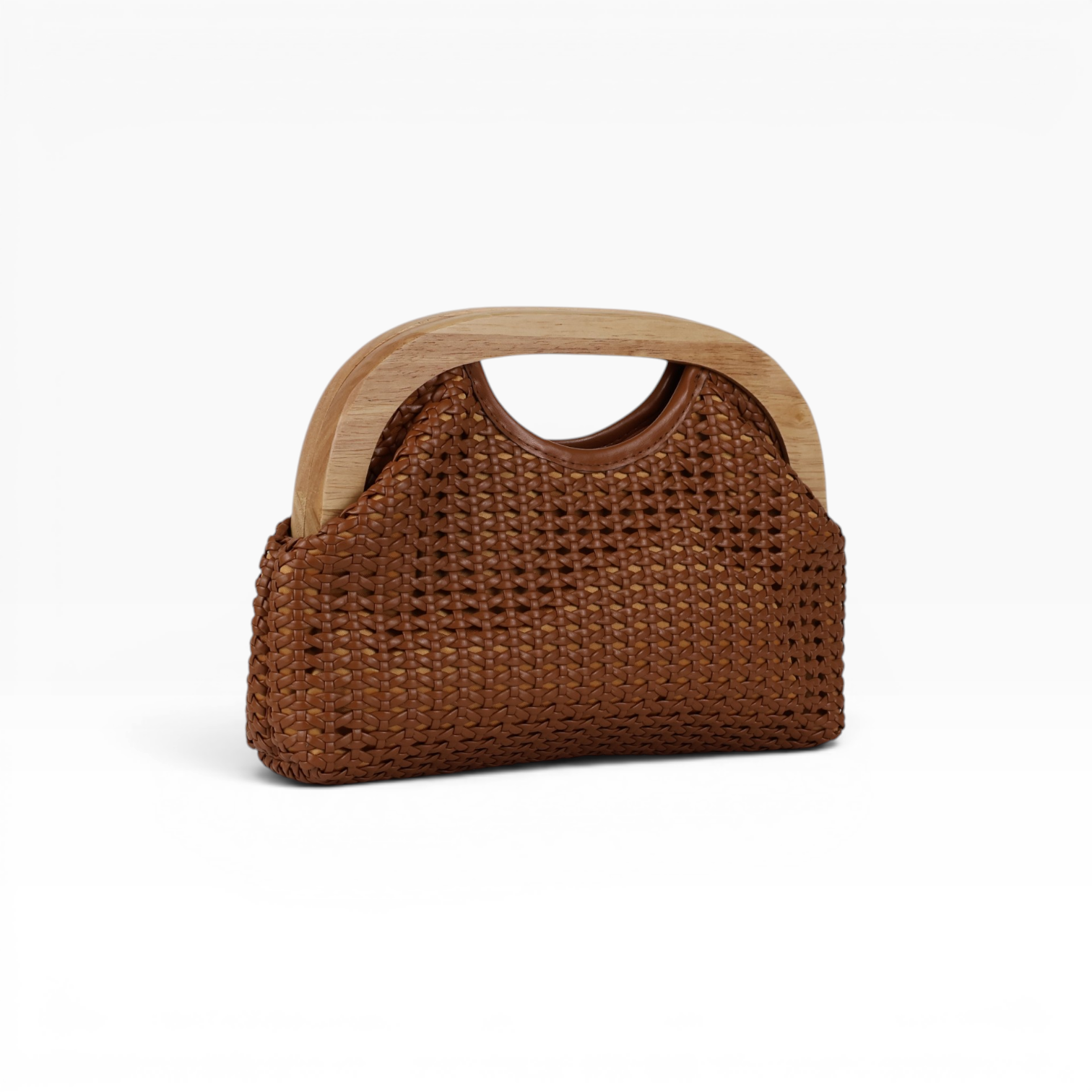 Bolsa de Mão Pouch Trama Marrom Escuro