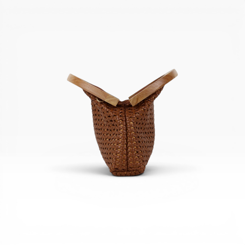 Bolsa de Mão Pouch Trama Marrom Escuro