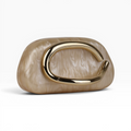 Bolsa de Festa Clutch Acrílico Perolada Bege