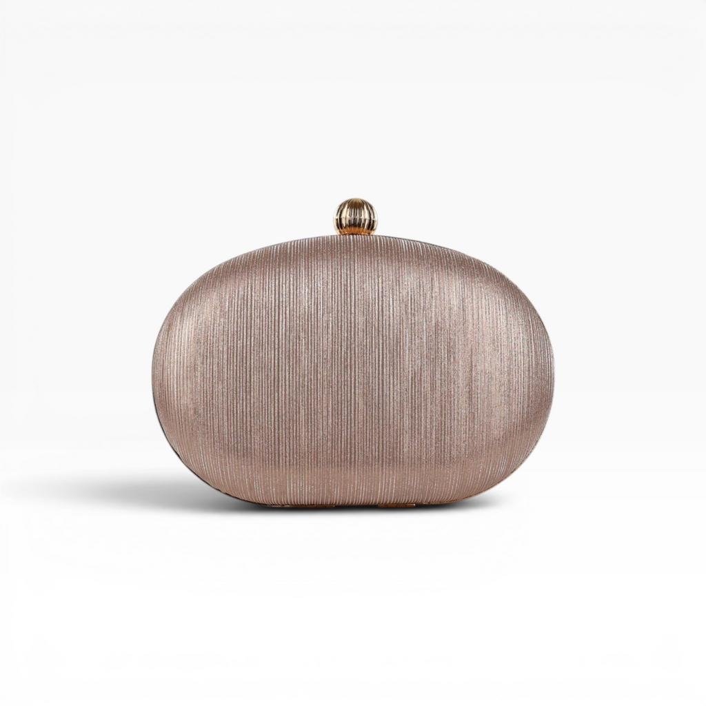 Bolsa Festa Clutch Oval Brilho Rosê
