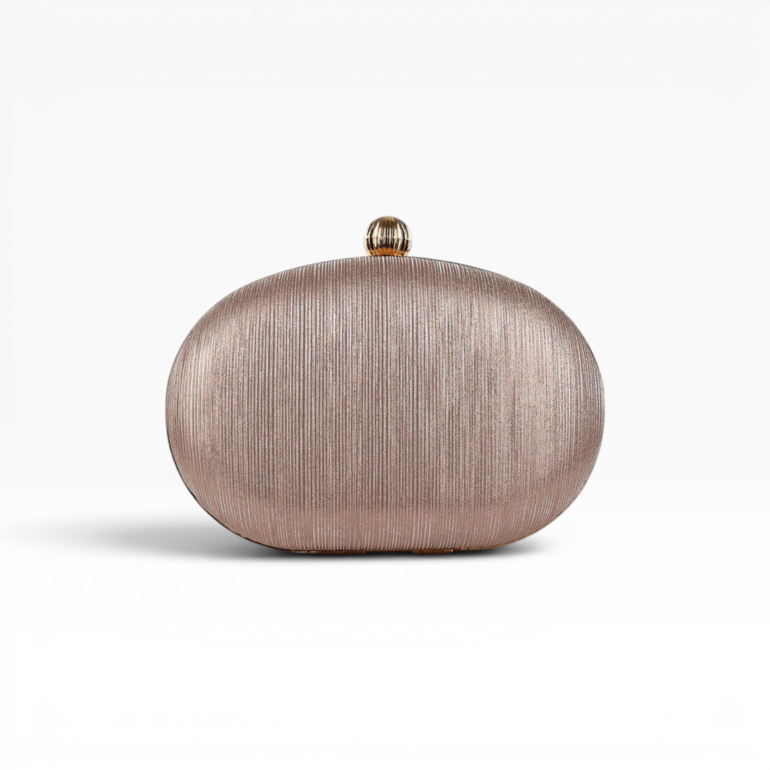 Bolsa Festa Clutch Oval Brilho Rosê