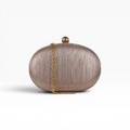 Bolsa Festa Clutch Oval Brilho Rosê