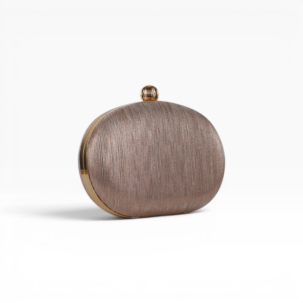Bolsa Festa Clutch Oval Brilho Rosê
