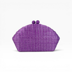 Bolsa de Festa Clutch Palha Roxa