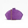 Bolsa de Festa Clutch Palha Roxa