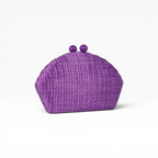 Bolsa de Festa Clutch Palha Roxa