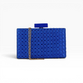 Bolsa de Festa Clutch Palha Azul