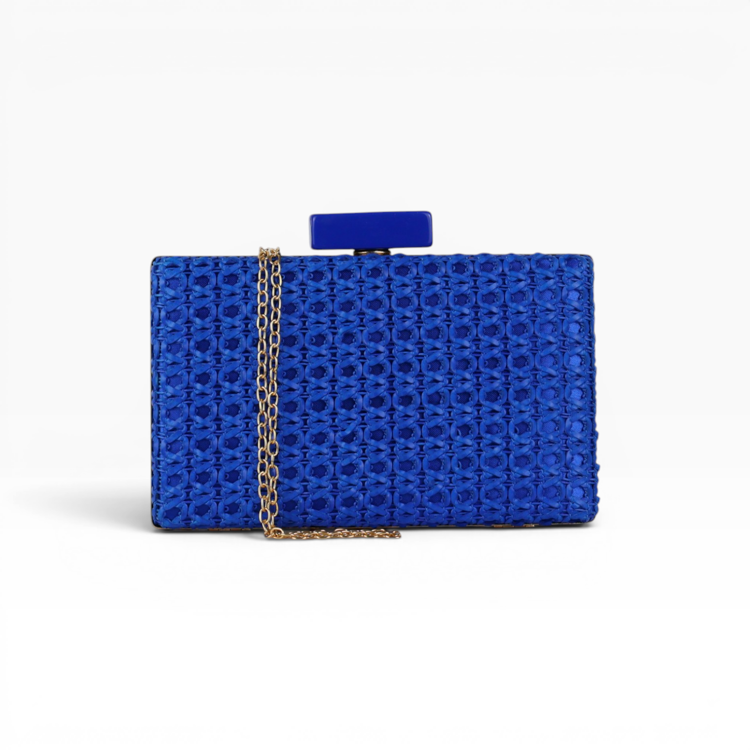 Bolsa de Festa Clutch Palha Azul