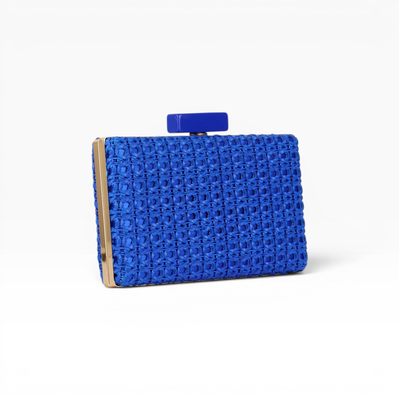 Bolsa de Festa Clutch Palha Azul