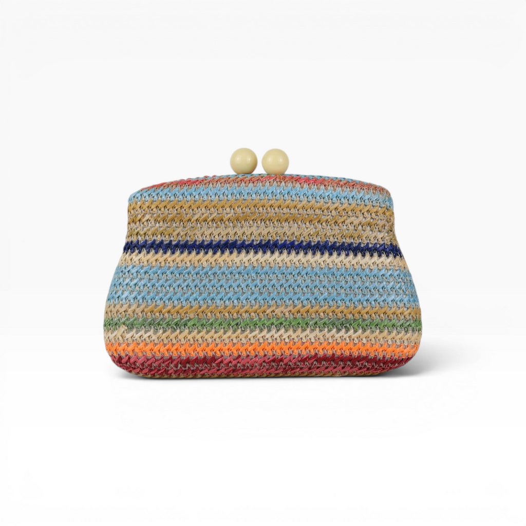 Bolsa de Festa Clutch Palha Colorida