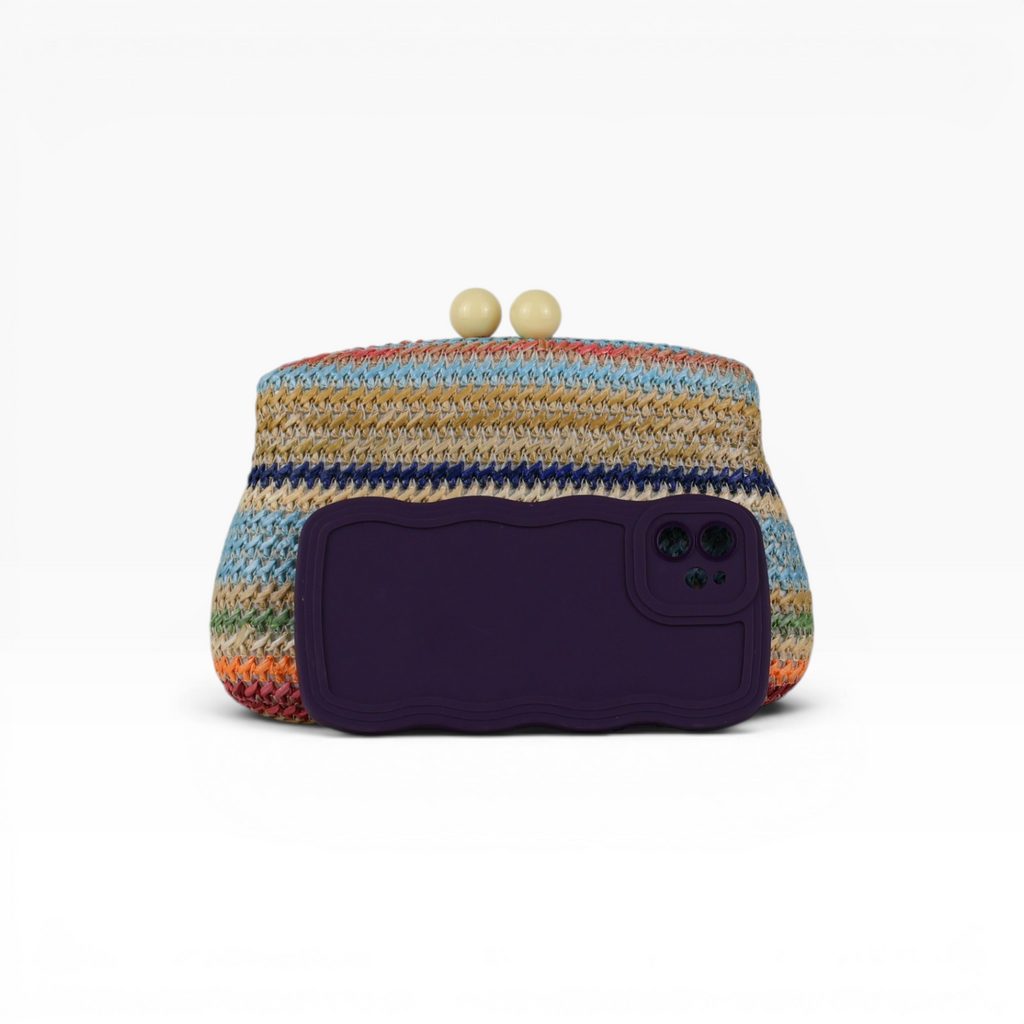 Bolsa de Festa Clutch Palha Colorida