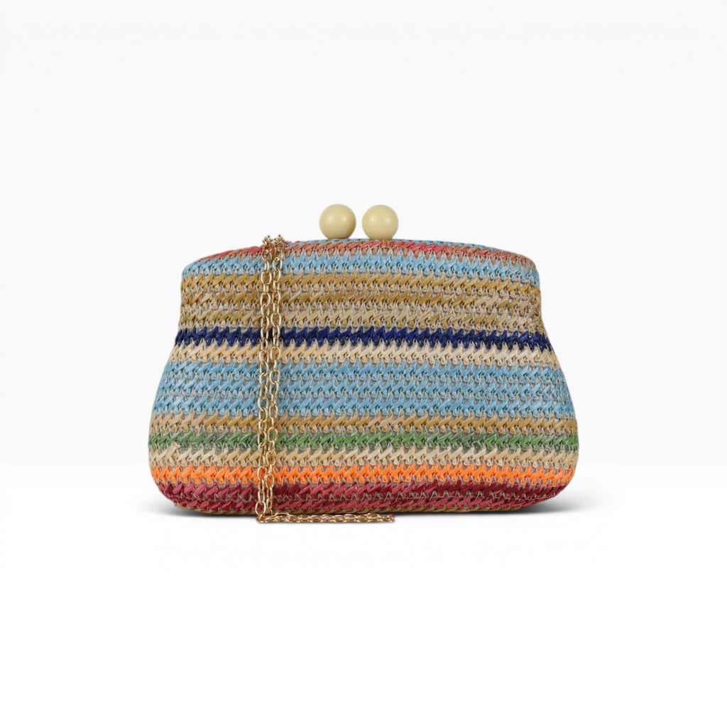 Bolsa de Festa Clutch Palha Colorida