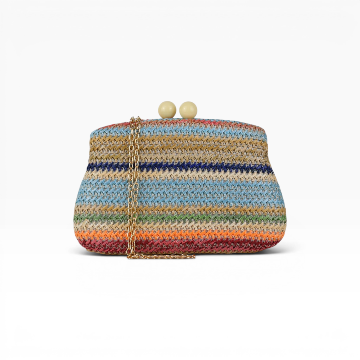 Bolsa de Festa Clutch Palha Colorida