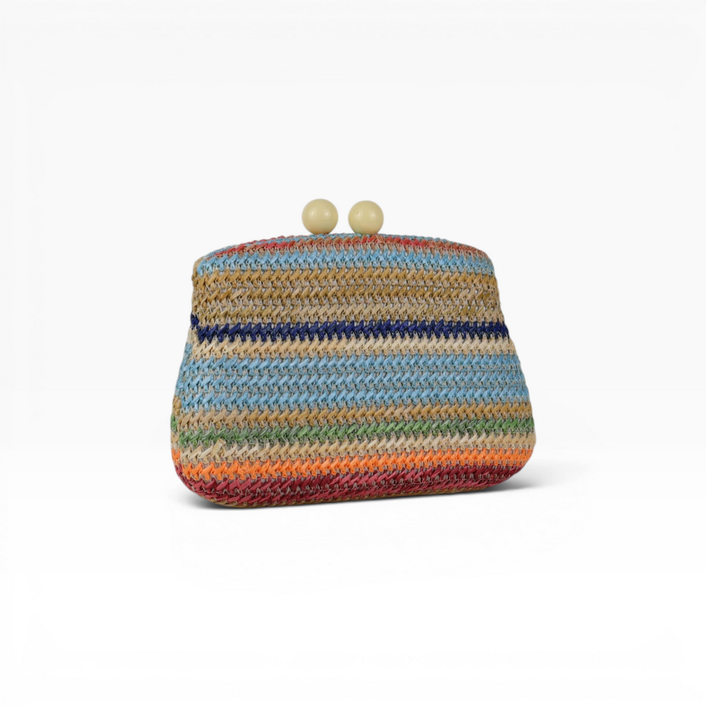 Bolsa de Festa Clutch Palha Colorida