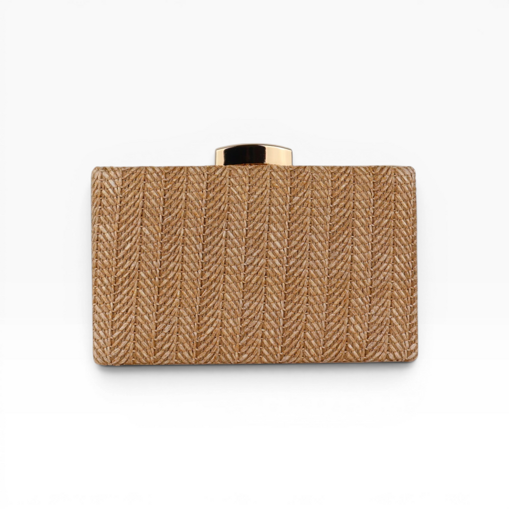 Bolsa Clutch Festa Palha Marrom Claro
