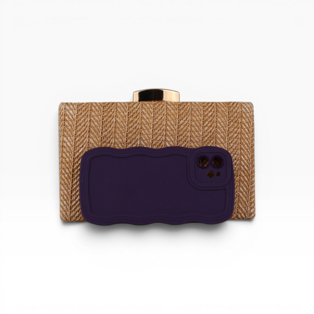 Bolsa Clutch Festa Palha Marrom Claro